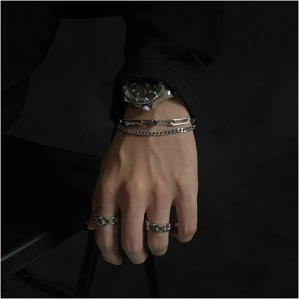 TITANIUM STEEL DOUBLE LAYER BRACELET image 0