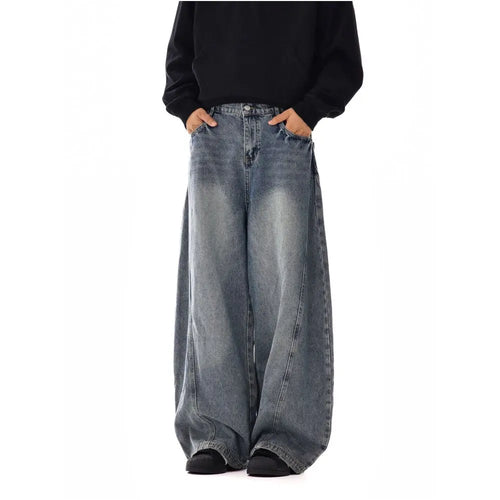 RETRO WASHED WIDE LEG DENIM JEANS image 2