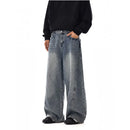 RETRO WASHED WIDE LEG DENIM JEANS image 3