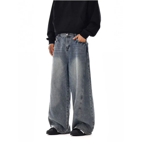 RETRO WASHED WIDE LEG DENIM JEANS image 3