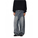 RETRO WASHED WIDE LEG DENIM JEANS image 4