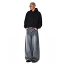 RETRO WASHED WIDE LEG DENIM JEANS image 5