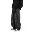 American retro washed high street hip hop style jeans loose casual versatile wide leg cargo pants trendy on Instagram image 2