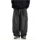 American retro washed high street hip hop style jeans loose casual versatile wide leg cargo pants trendy on Instagram image 3