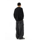 American retro washed high street hip hop style jeans loose casual versatile wide leg cargo pants trendy on Instagram image 5