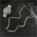 Carmen s niche design square titanium steel spliced necklace unisex street style Instagram worthy simple double layer clavicle chain image 2