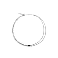 SPLICED SQUARE DOUBLE LAYER NECKLACE