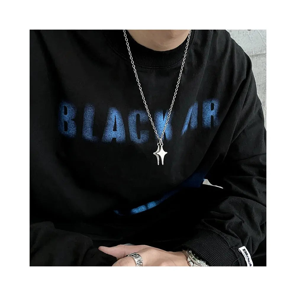 Carmen personality retro titanium steel pendant necklace men s trend ins hip hop cold style light luxury niche high end accessories image 1