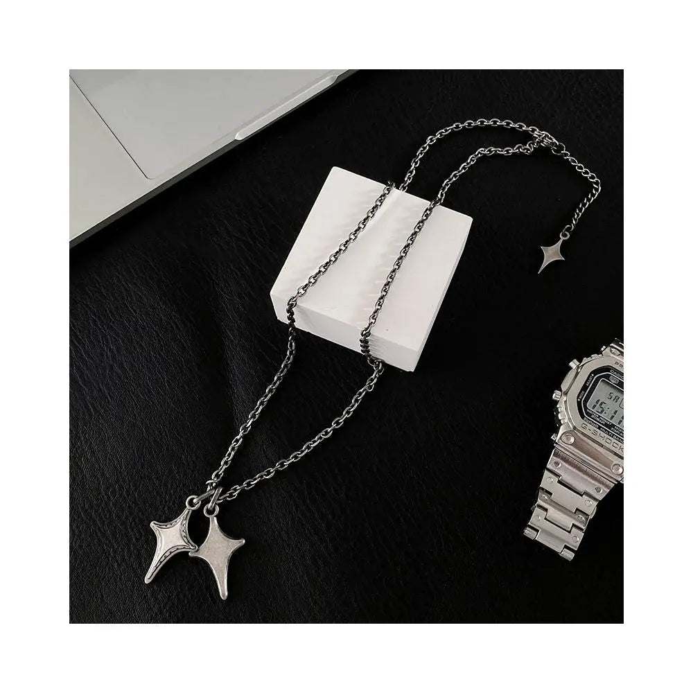 Carmen personality retro titanium steel pendant necklace men s trend ins hip hop cold style light luxury niche high end accessories image 2