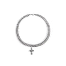 Carmen s INS Dark Retro Cross Pendant Hip Hop Unique Double Layer Design Titanium Steel Necklace for Men s Sweater Chain image 5