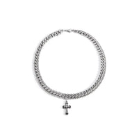 DARK RETRO DOUBLE LAYER CROSS NECKLACE