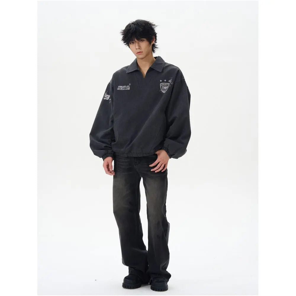 RETRO DISTRESSED WORKWEAR SWEATSHIRT