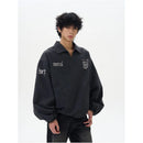 Weilang s shop spring American retro distressed workwear pullover jacket men s jersey jacket couple sports sweatshirt trend image 2