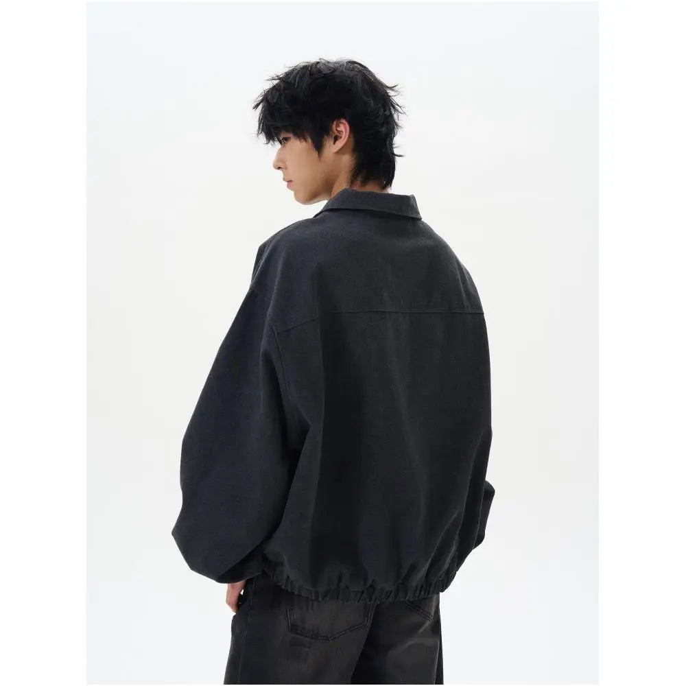 Weilang s shop spring American retro distressed workwear pullover jacket men s jersey jacket couple sports sweatshirt trend image 3