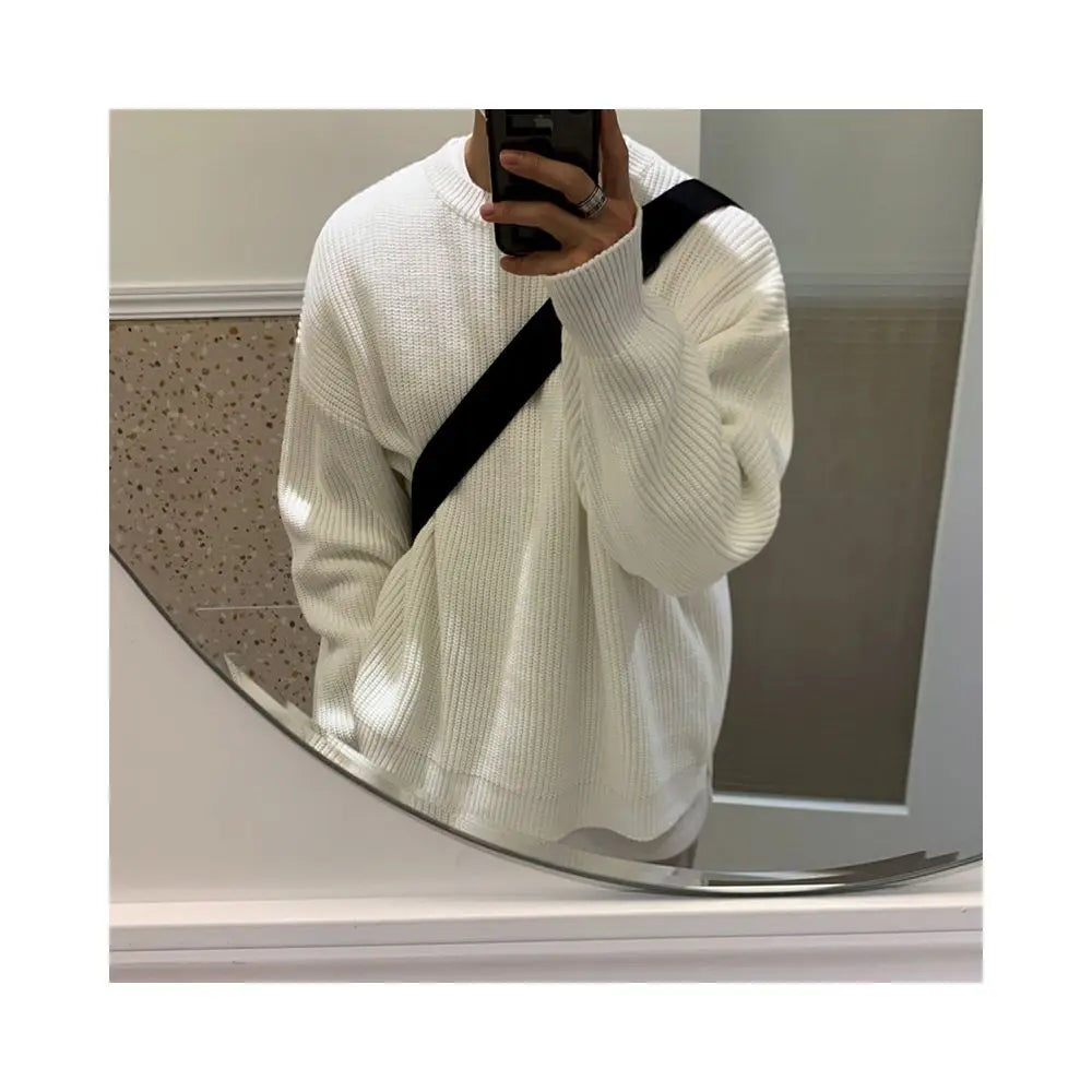KOREAN LOOSE FIT CREW NECK KNIT SWEATER URBANCLANS
