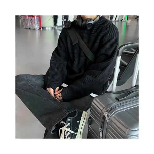 KOREAN LOOSE FIT CREW NECK KNIT SWEATER URBANCLANS