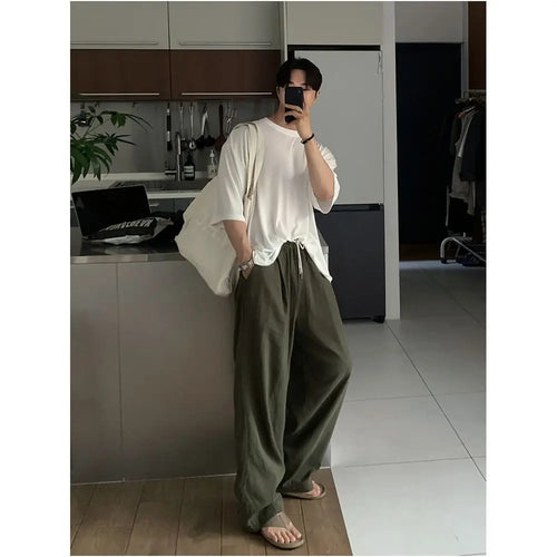 Bishe Round Neck Casual Short Sleeve T Shirt Lazy Trendy Summer New Fashionable Versatile Comfortable Cotton Top Thin T Shirt image 5