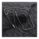 SAZ Original Design Double Layer Titanium Steel Necklace Delicate Men s Style High End Japanese Retro Versatile Trendy Bamboo Chain image 4