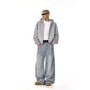 American retro washed cleanfit jeans for men and women spring and autumn couples loose casual straight leg wide leg trousers image 5