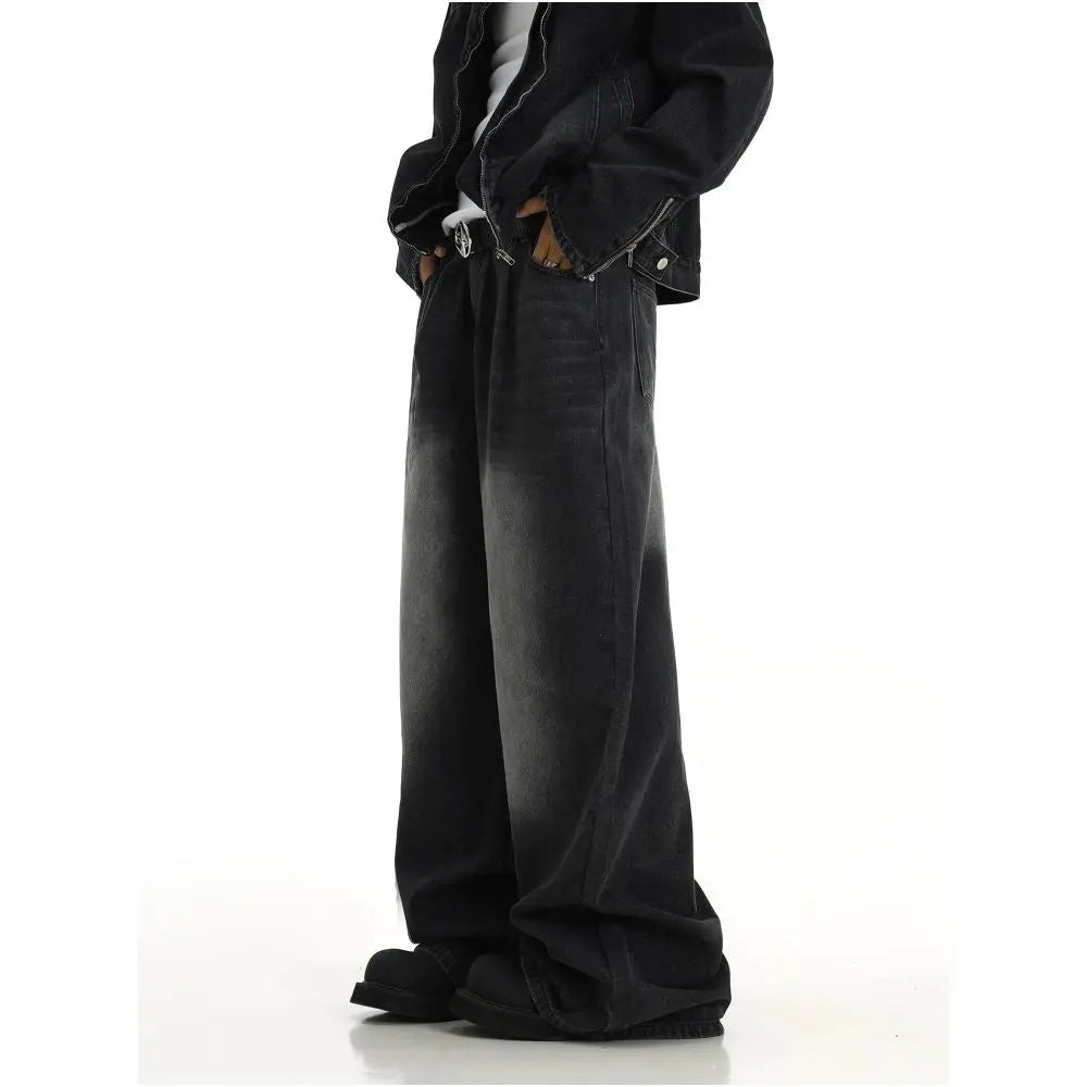 RETRO WASHED STRAIGHT LEG JEANS