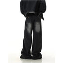 American retro washed denim jeans for men unique design trendy and stylish loose fit versatile straight leg casual wide leg pants image 4