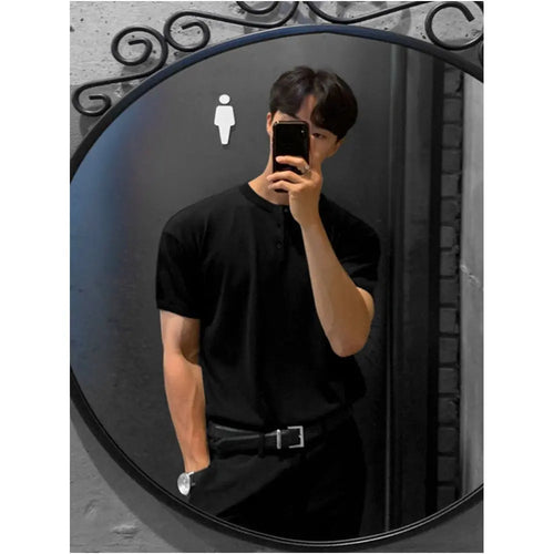 MRCYC Men s Short Sleeve T Shirt Korean Style Trendy Summer Old Money Style Knitted Short Sleeve Top Ice Silk Base Layer image 3