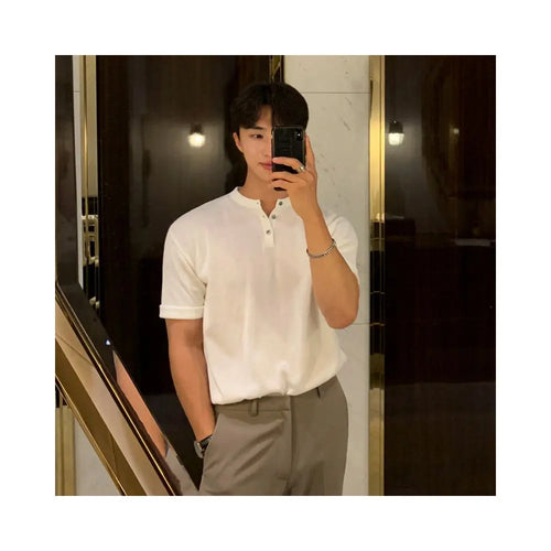 KNITTED SHORT SLEEVE ICE SILK TEE URBANCLANS