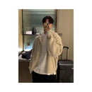 American style knitted cardigan sweater for men new spring and autumn style retro and relaxed trendy and versatile solid color zipper sweater image 2
