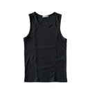 American style round neck vertical striped ribbed slim fit knit vest for men 2024 new casual stretch sleeveless T shirt image 5