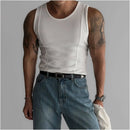 VERTICAL STRIPED RIBBED KNIT VEST URBANCLANS