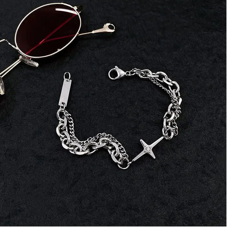 DOUBLE LAYER CROSS DIAMOND BRACELET