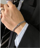 SAZ hip hop Cuban bracelet high end simple cold style ins design niche cool hand jewelry titanium steel does not fade image 0