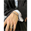 SAZ hip hop Cuban bracelet high end simple cold style ins design niche cool hand jewelry titanium steel does not fade image 1
