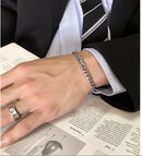 SAZ hip hop Cuban bracelet high end simple cold style ins design niche cool hand jewelry titanium steel does not fade image 2