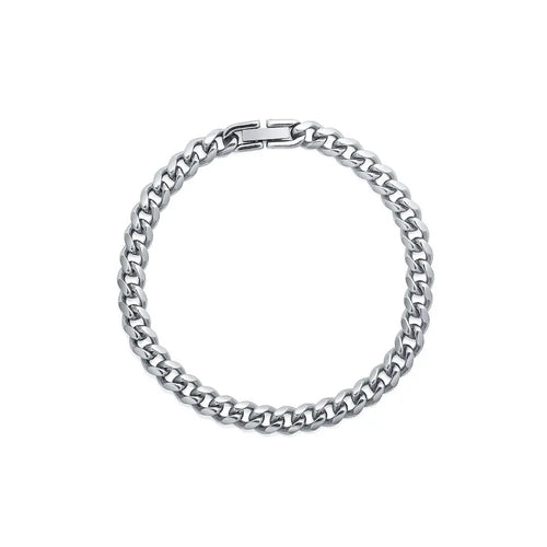 SAZ hip hop Cuban bracelet high end simple cold style ins design niche cool hand jewelry titanium steel does not fade image 4
