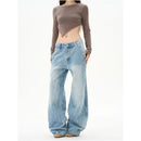 American retro high street jeans men s trendy brand cool and trendy explosive street curved pants couple s high end pants image 1