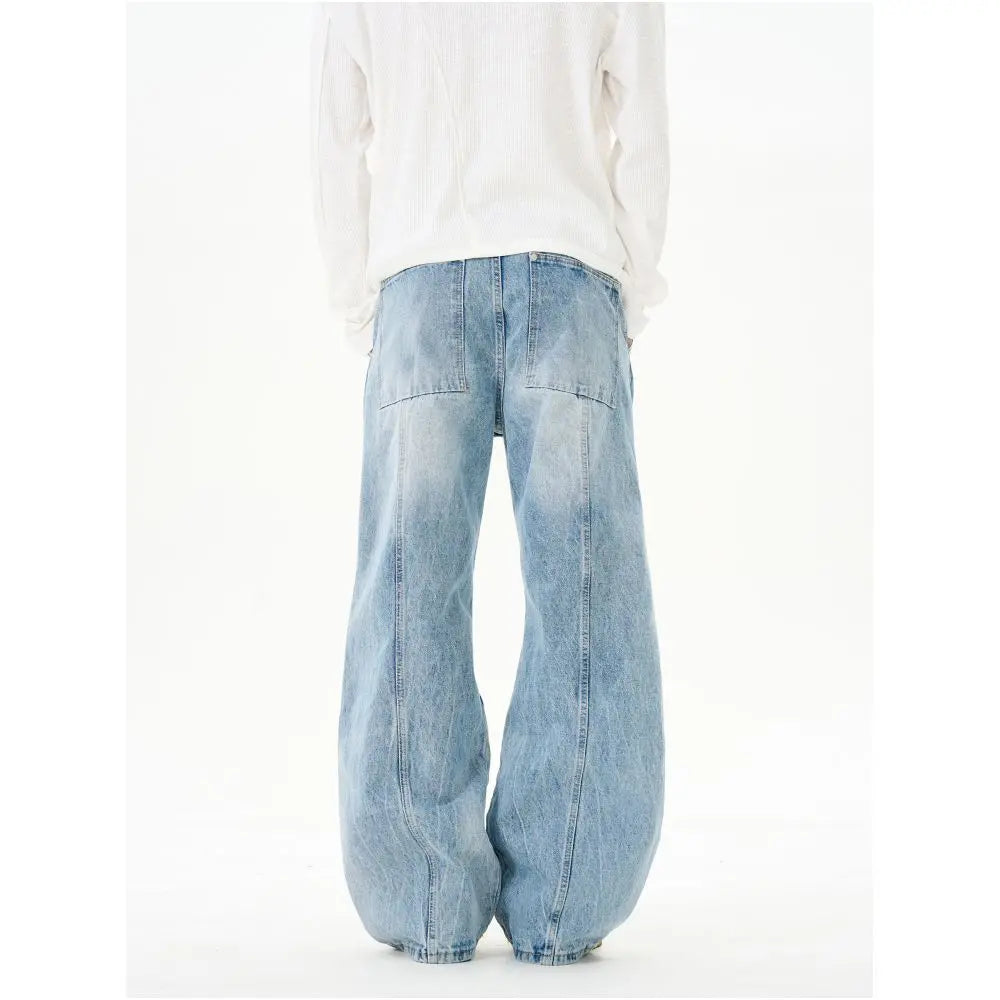 American retro high street jeans men s trendy brand cool and trendy explosive street curved pants couple s high end pants image 4