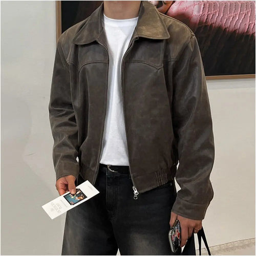 RETRO SHORT LEATHER JACKET Mrcyc