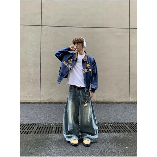 Cabbage Coke American Retro Street Luxury Harrington Jacket Autumn Embroidered Jacket Top Trendy Brand Men and Women image 1