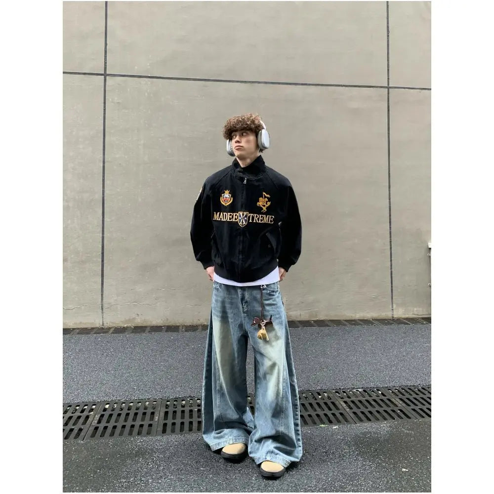 Cabbage Coke American Retro Street Luxury Harrington Jacket Autumn Embroidered Jacket Top Trendy Brand Men and Women image 2