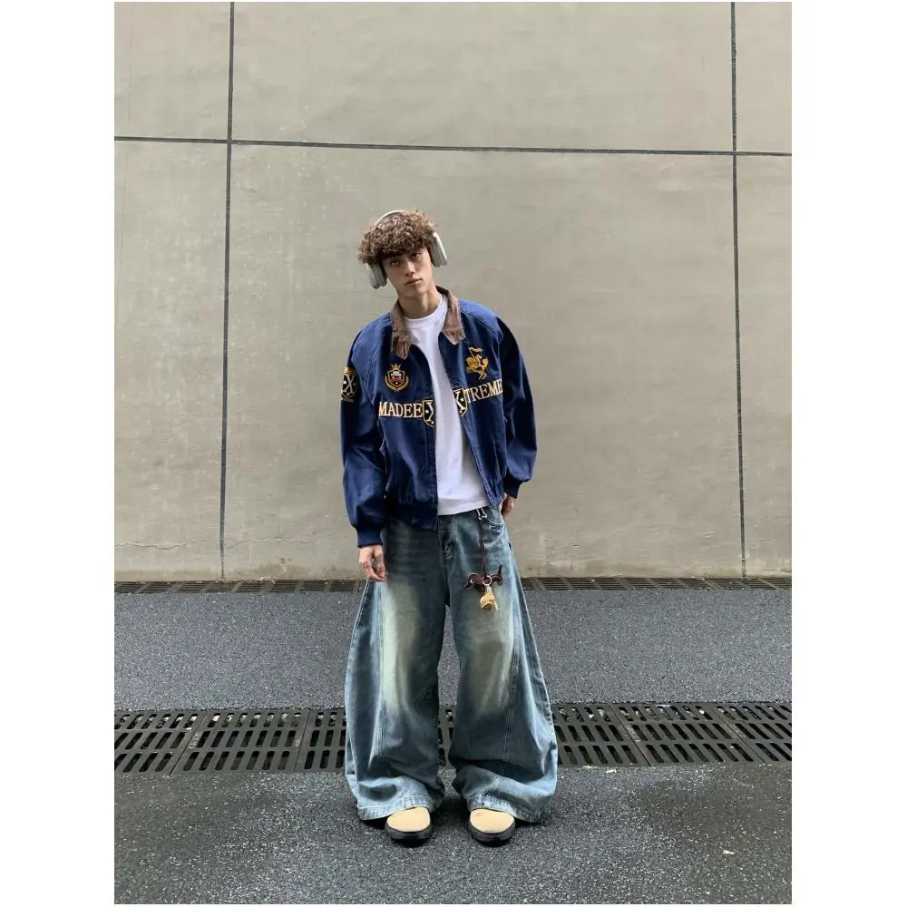 Cabbage Coke American Retro Street Luxury Harrington Jacket Autumn Embroidered Jacket Top Trendy Brand Men and Women image 4