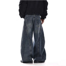 American retro vintage washed curved knife wide leg jeans for men and women loose straight leg loose and versatile casual wide leg pants image 4