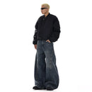 American retro vintage washed curved knife wide leg jeans for men and women loose straight leg loose and versatile casual wide leg pants image 5
