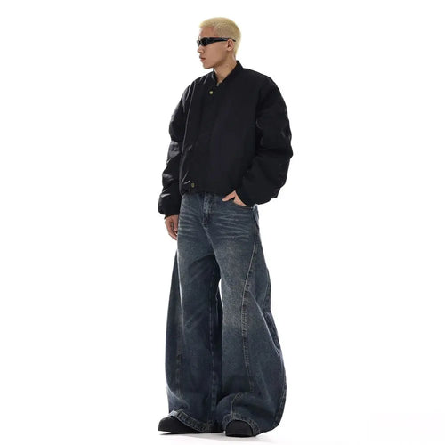 American retro vintage washed curved knife wide leg jeans for men and women loose straight leg loose and versatile casual wide leg pants image 5
