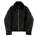 MRCYC fur integrated cotton jacket men s winter Korean loose suede lambskin motorcycle leather jacket image 5