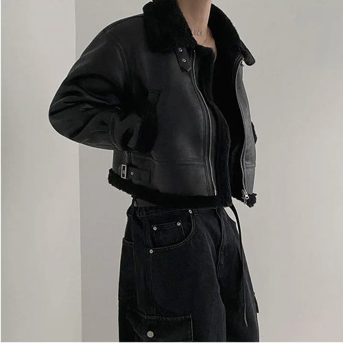FUR LINED SUEDE MOTORCYCLE JACKET Mrcyc
