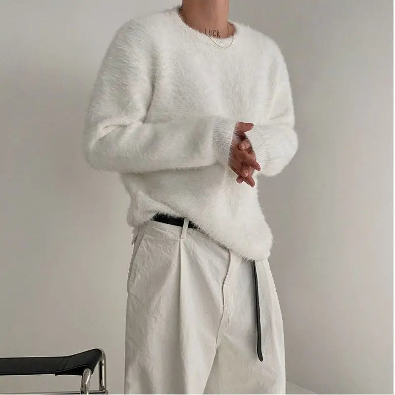 MINK BLEND LOOSE FIT KNIT SWEATER Mrcyc