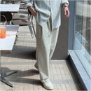 Heavy industry washed double pinch pleated straight leg casual pants for men s Dongdaemun new independent homemade niche loose leg pants image 5