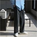 WASHED DOUBLE PLEATED STRAIGHT LEG PANTS DAVID&ME