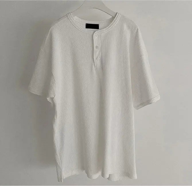 HENRY COLLAR WAFFLE SHORT SLEEVE DAVID&ME